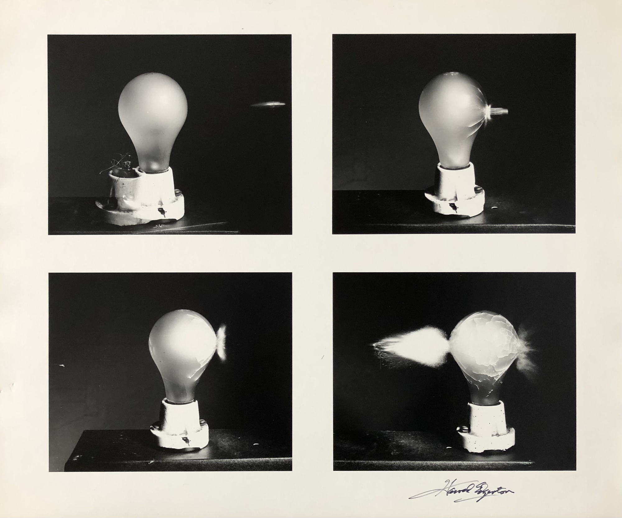 Dr Harold Edgerton, Death of a Lightbulb (30 cm Bullets and Lightbulb), 1936