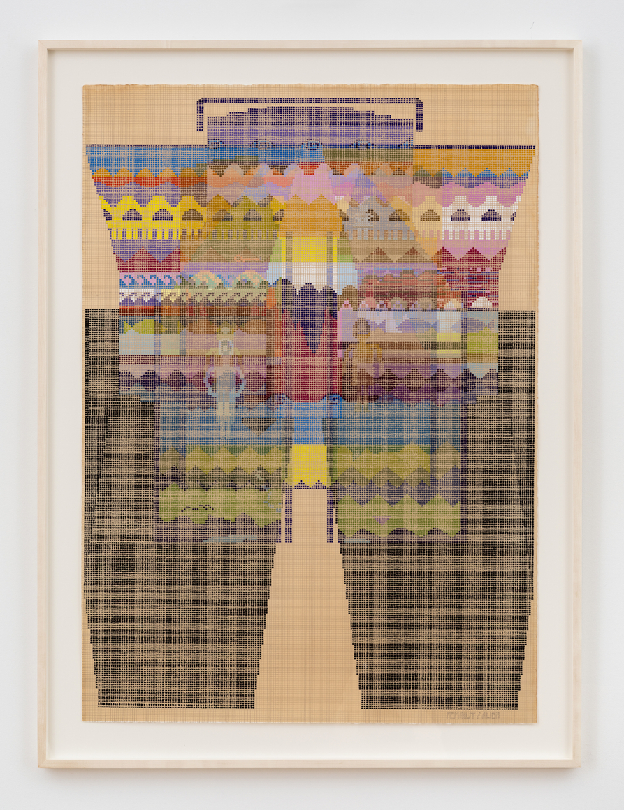 Feminist/Alien, 2026 gouache and graphite on tea-stained paper