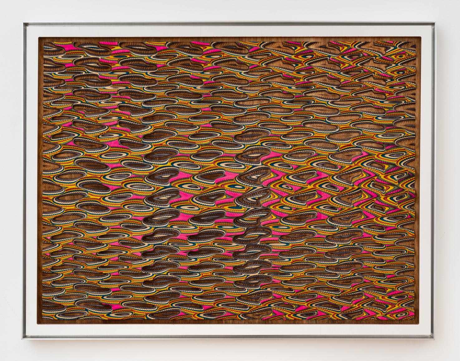 Untitled, December 2022, wood veneer laminate in custom aluminum frame