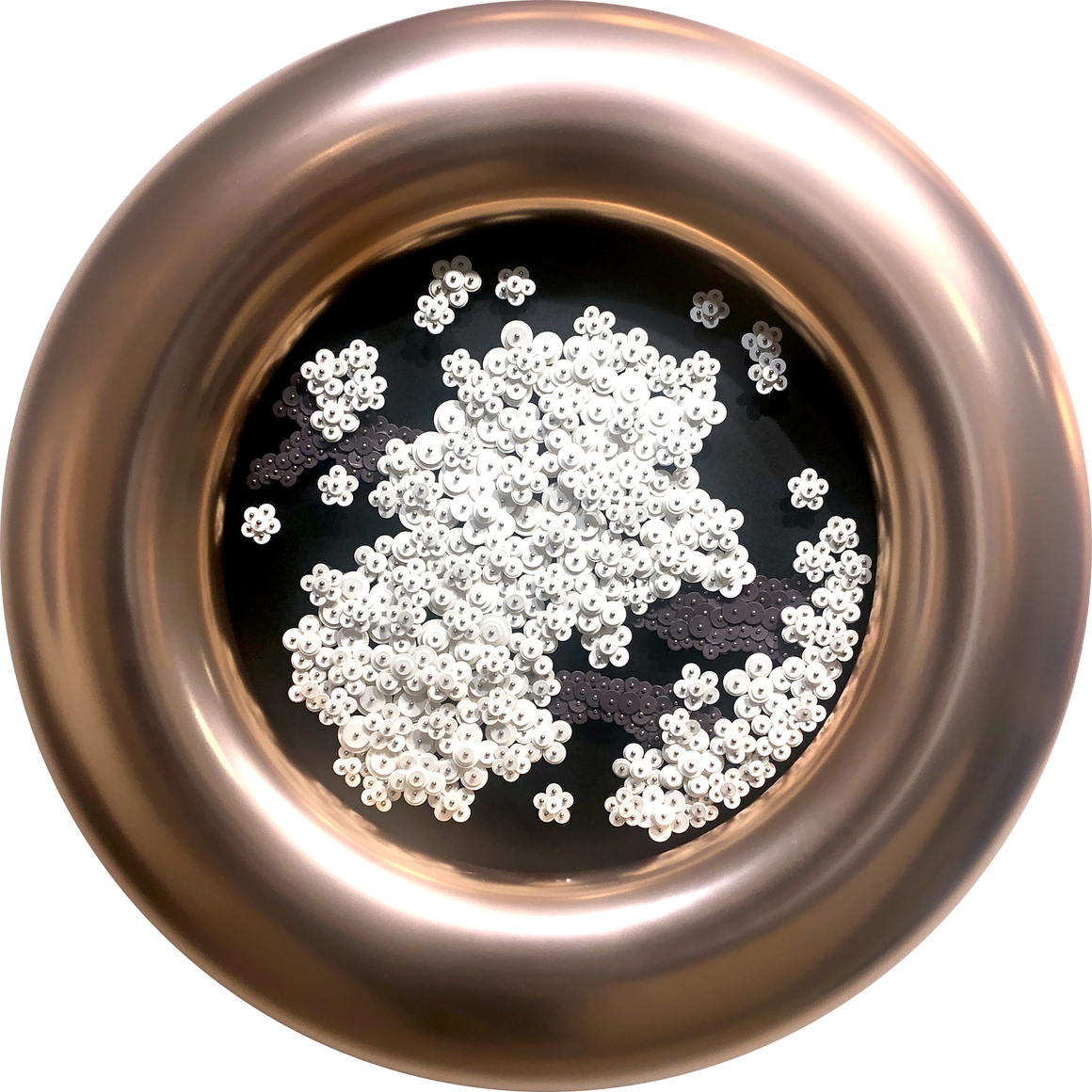 Nothing forever_B4, 2021, Paper buttons, crystals, beads, Plexiglass on LED lights&nbsp;