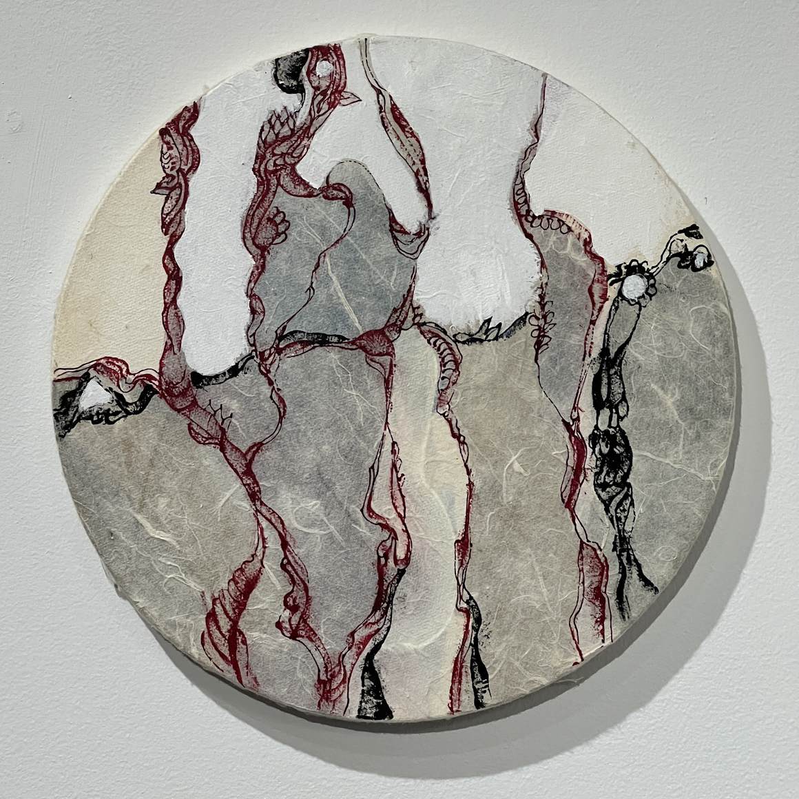 The Circle Series,&nbsp;2015, Rice paper mounted on painted acrylic on canvas