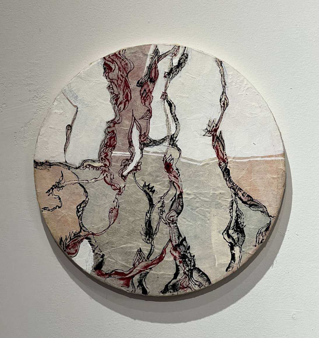 The Circle Series,&nbsp;2015, Rice paper mounted on painted acrylic on canvas