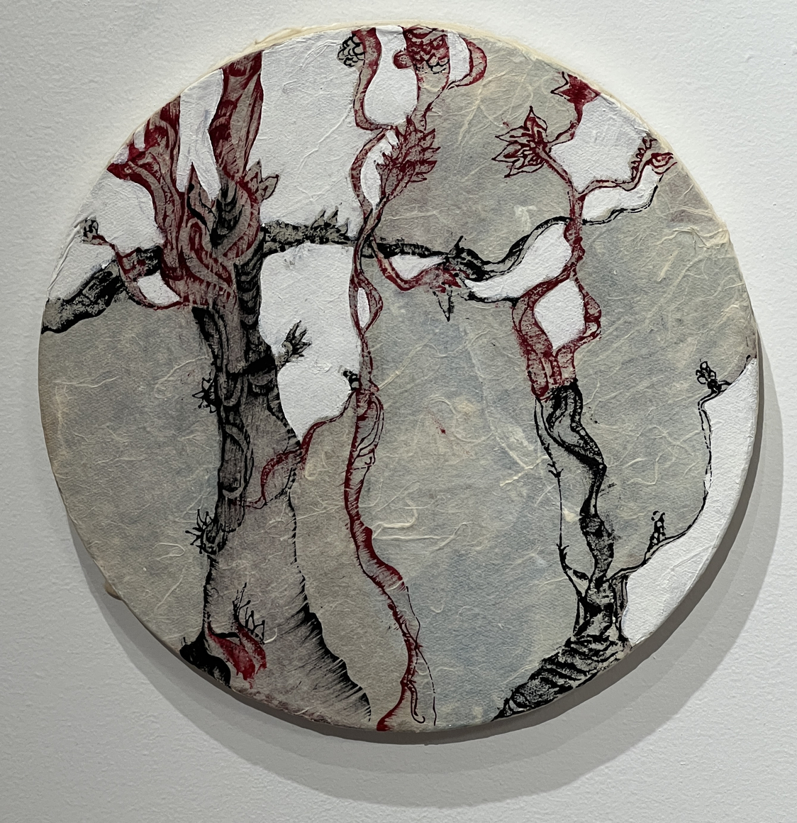 The Circle Series,&nbsp;2015, Rice paper mounted on painted acrylic on canvas