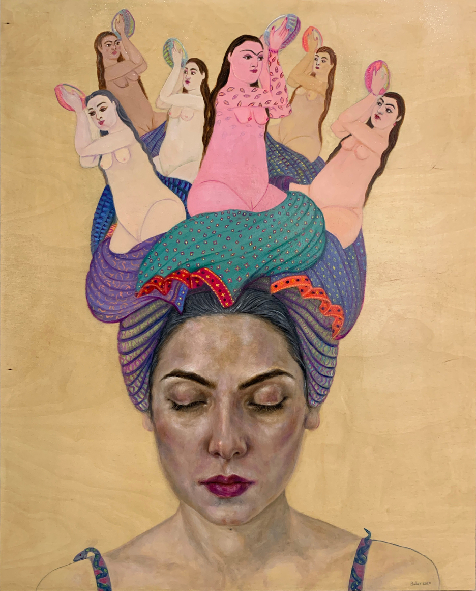 Untitled (Crown Series),&nbsp;2020, Oil on wood panel