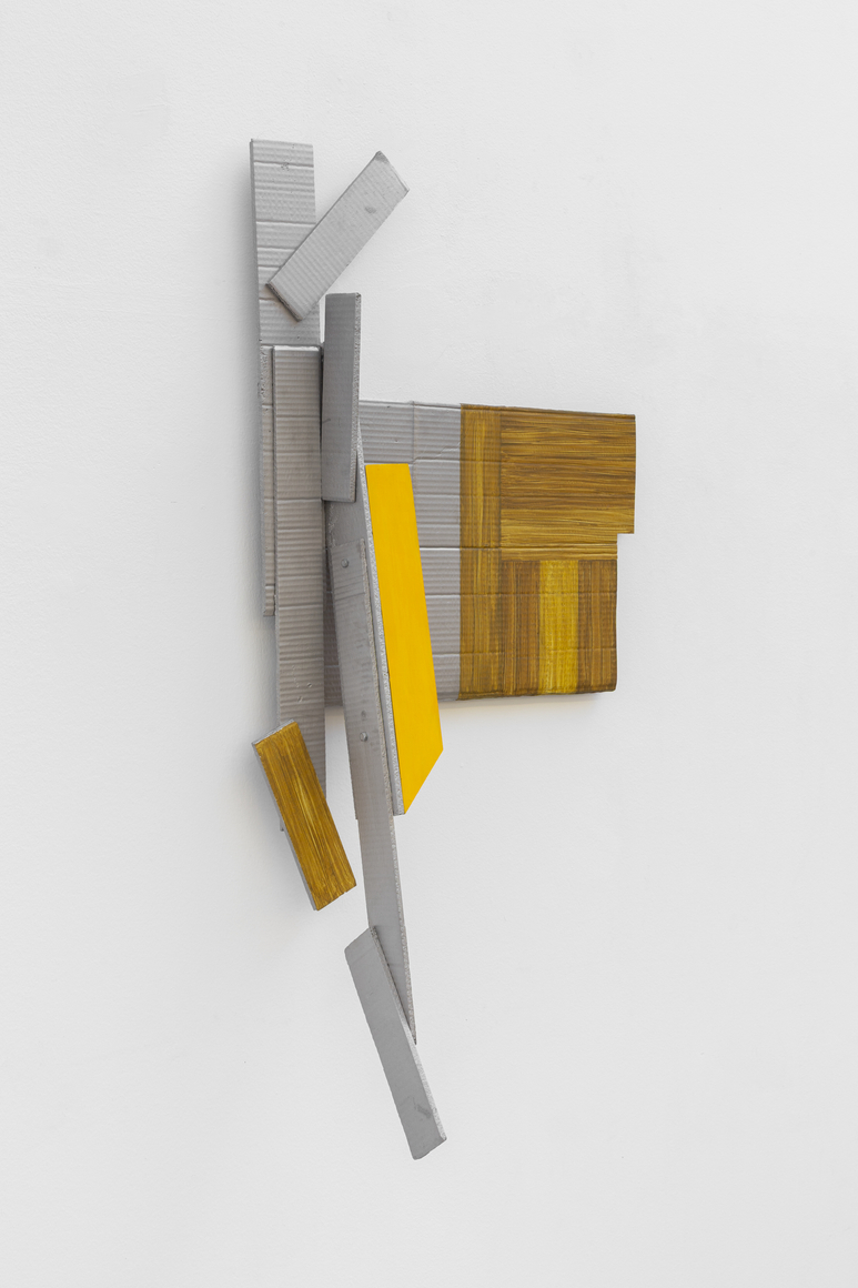 Pello Irazu, Mimetic processes 1, 2025. Wood and cast aluminium structure partly painted, 50 x 25 1/2 x 10 5/8 inches.