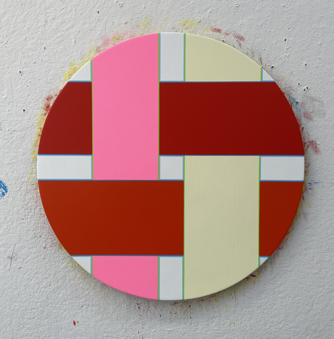 Aaron Parazette EdK #7, 2025 acrylic on linen 22 inches in diameter
