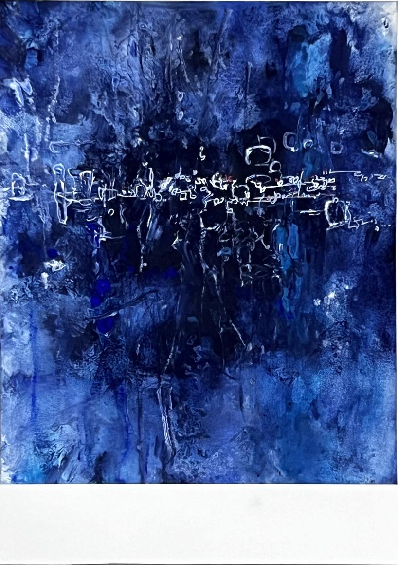 Katsumi Hayakawa Circuit in Blue, 2024 acrylic on arches paper 14 x 10 inches