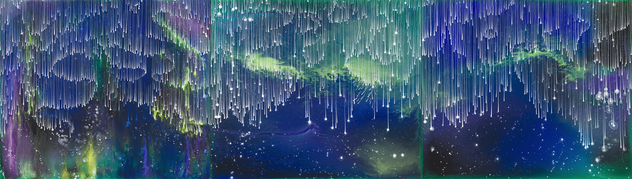 IFalls, 2025 signed, titled, and dated on verso Acrylic on linen 36 x 126 inches