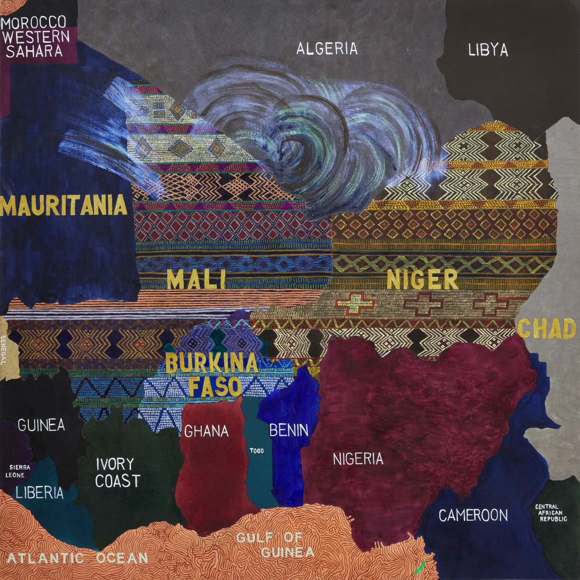 Sahel, 2022-23. Acrylic on canvas, 60x60 inches