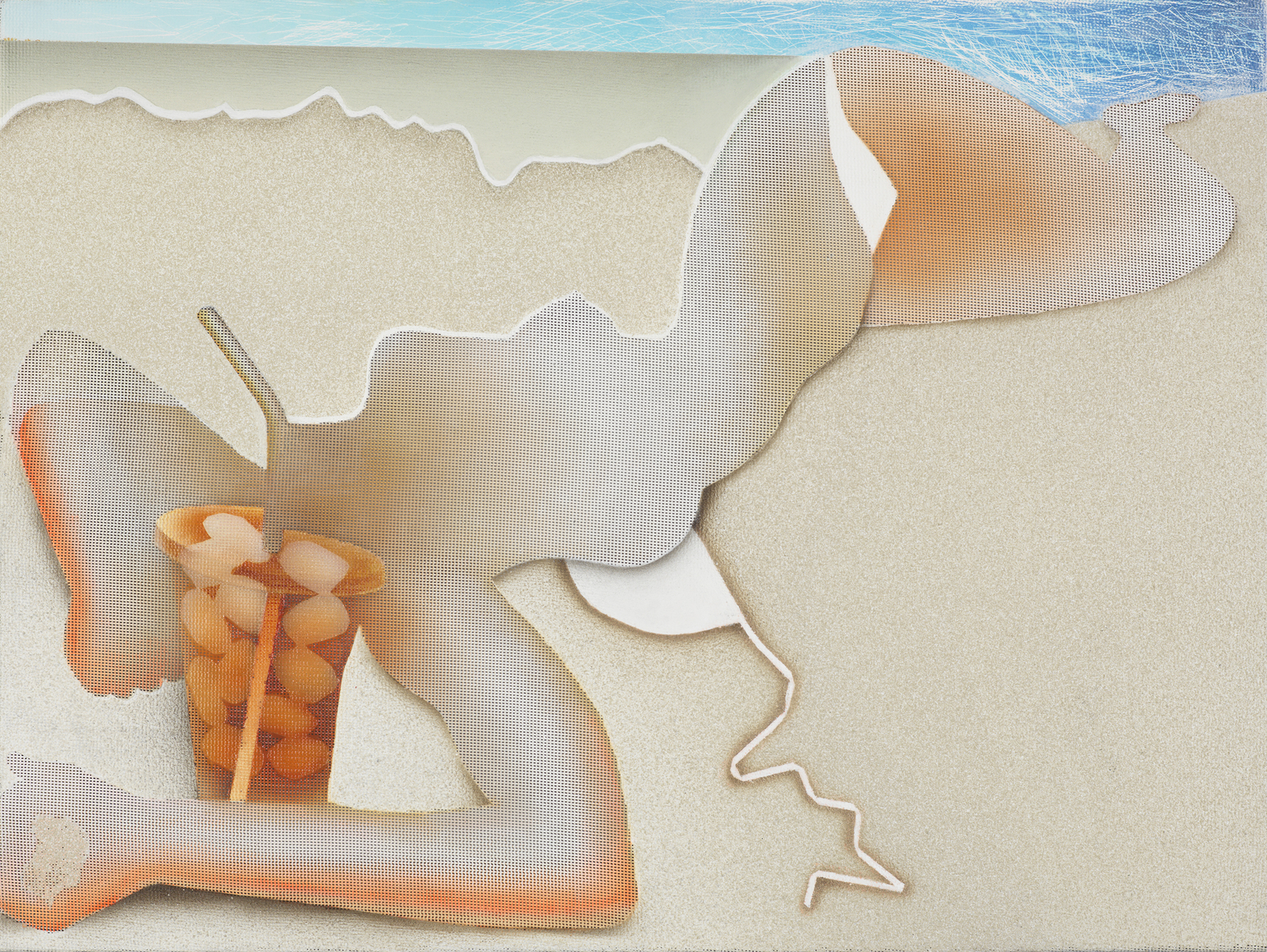 Florida Iced Tea, 2015 Mixed media on nylon mesh 21 x 28 inches