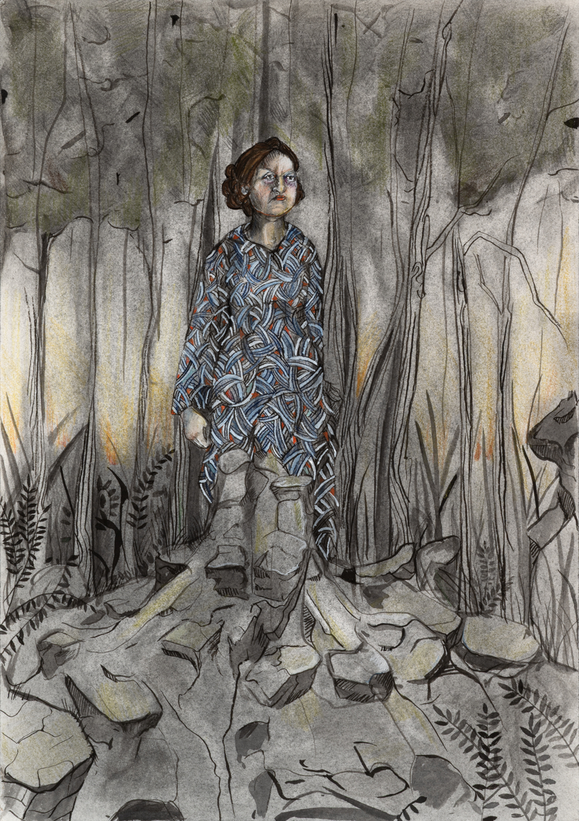 Amy Cutler, Stella, 2004 Ink, powdered graphite, and gouache on paper 10 1/4 x 7 1/8 inches