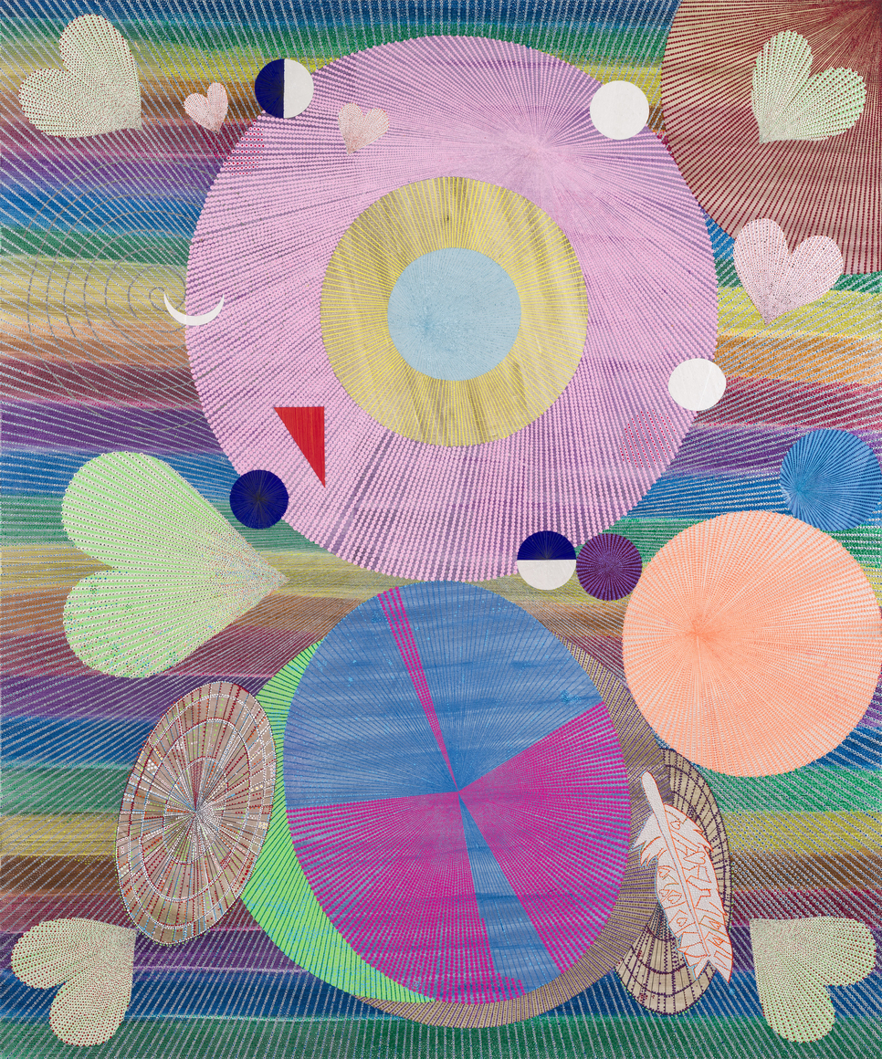 Owl (Prism), 2008 Acrylic and mixed media on mulberry paper on wood 72 x 60 inches