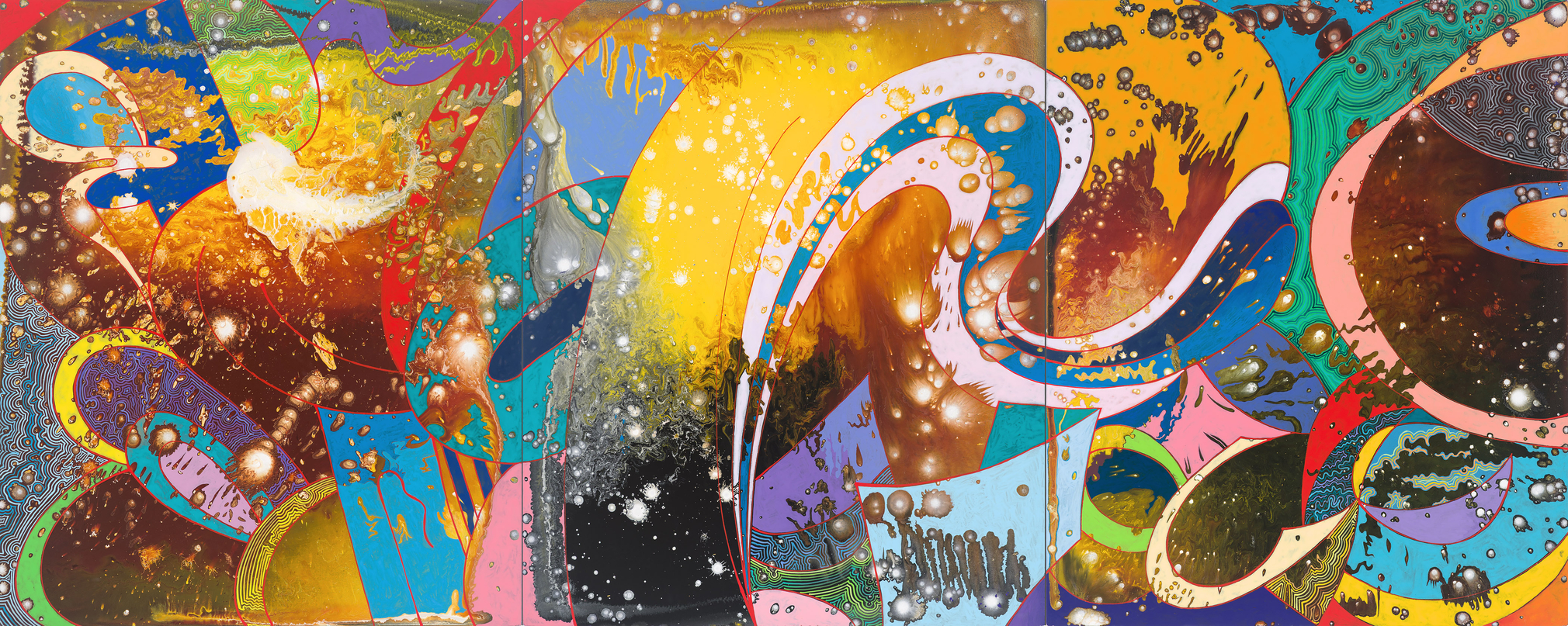 One Way or Another, 2024 Acrylic on wood 24 x 60 inches