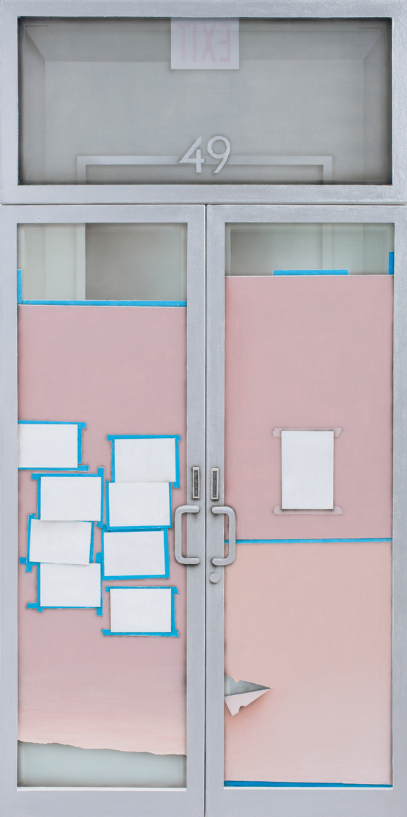 49, 2014 Acrylic on nylon mesh  48 x 24 inches