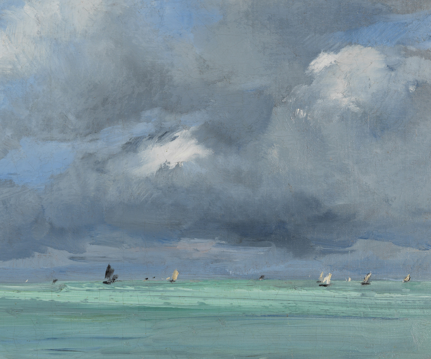 Oil painting of a beach