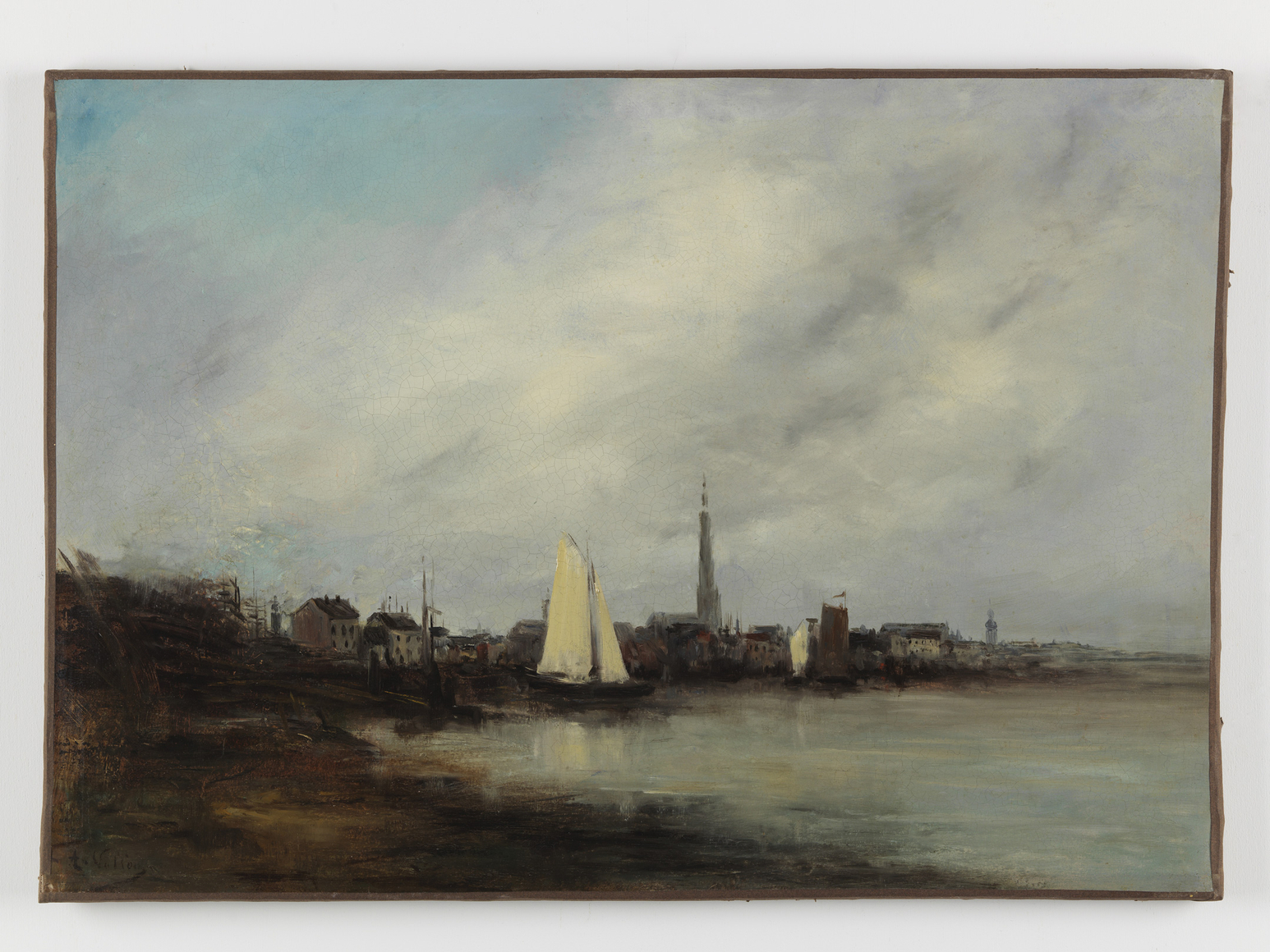 oil painting of a port/harbor