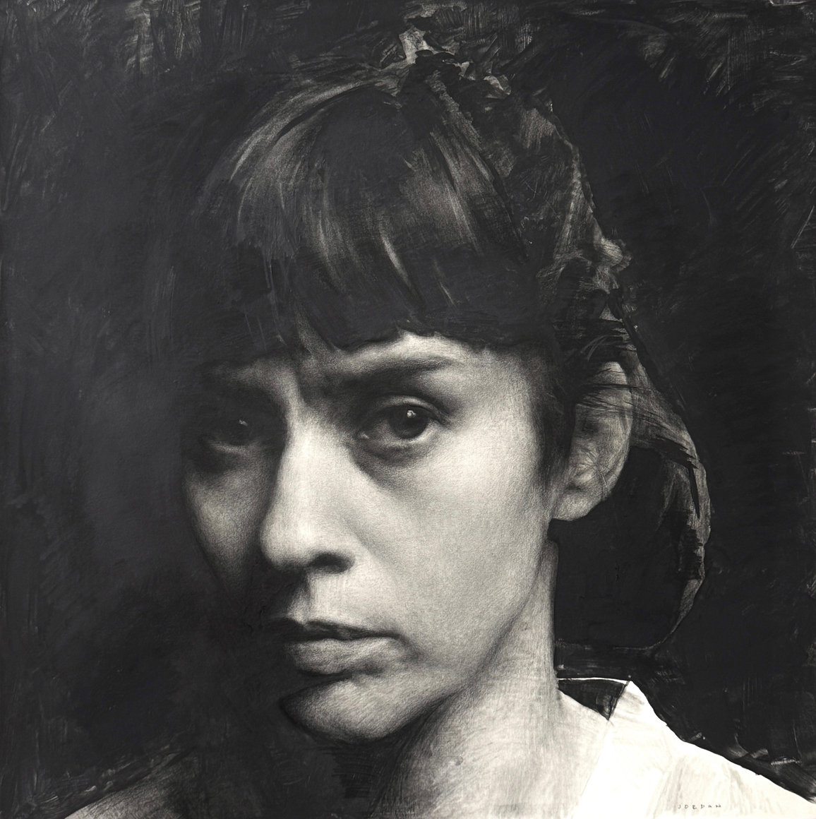 Jordan Sokol, Amaya II, 2026, Graphite on paper mounted on panel, 24 x 24 in