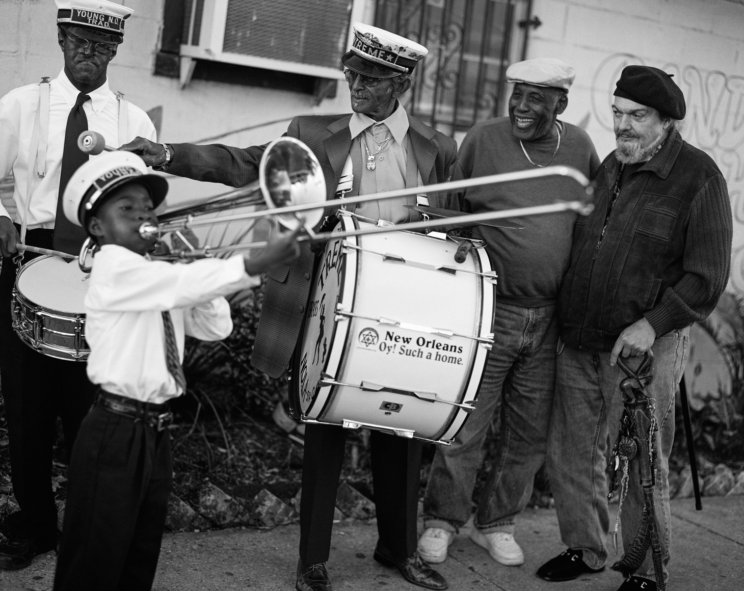 Bruce Weber, Uncle Lionel Batiste and Dr. John with members of the Treme Band, New Orleans, Louisiana, 2008