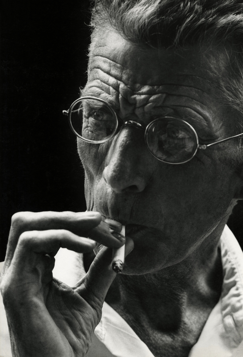 Samuel Beckett Smoking, New York, 1964, Vintage Silver Gelatin Photograph