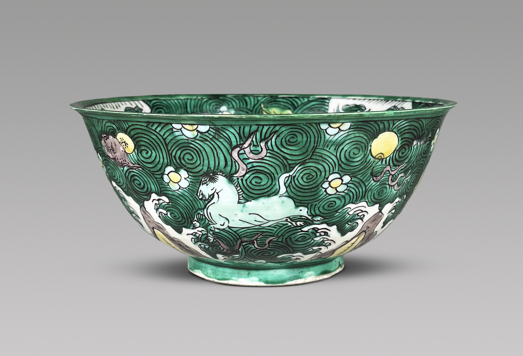 Rare Chinese Green Ground Porcelain Bowl