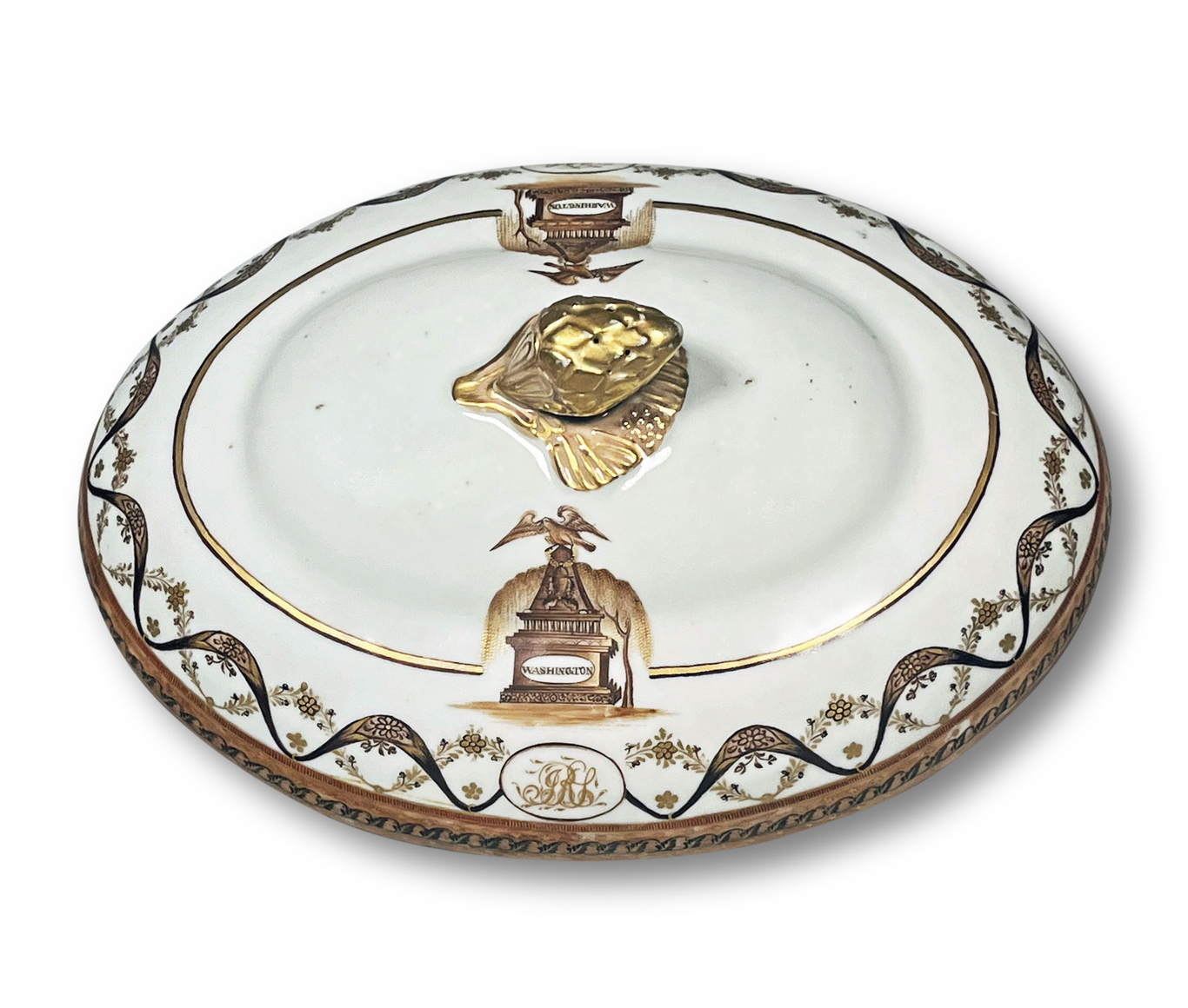 Chinese Export Porcelain Washington Memorial Cover for a Platter
