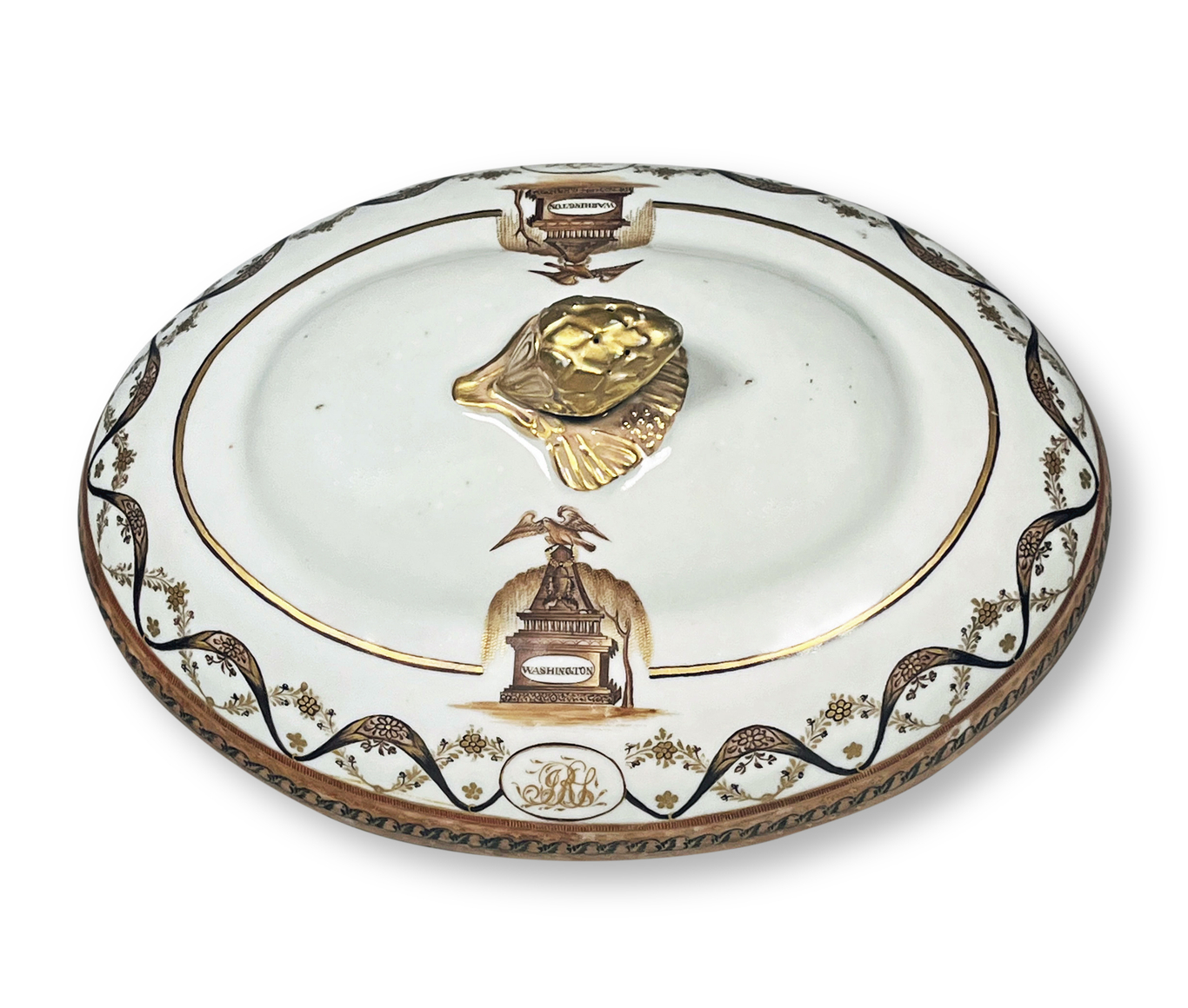 Chinese Export Porcelain Washington Memorial Cover for a Platter
