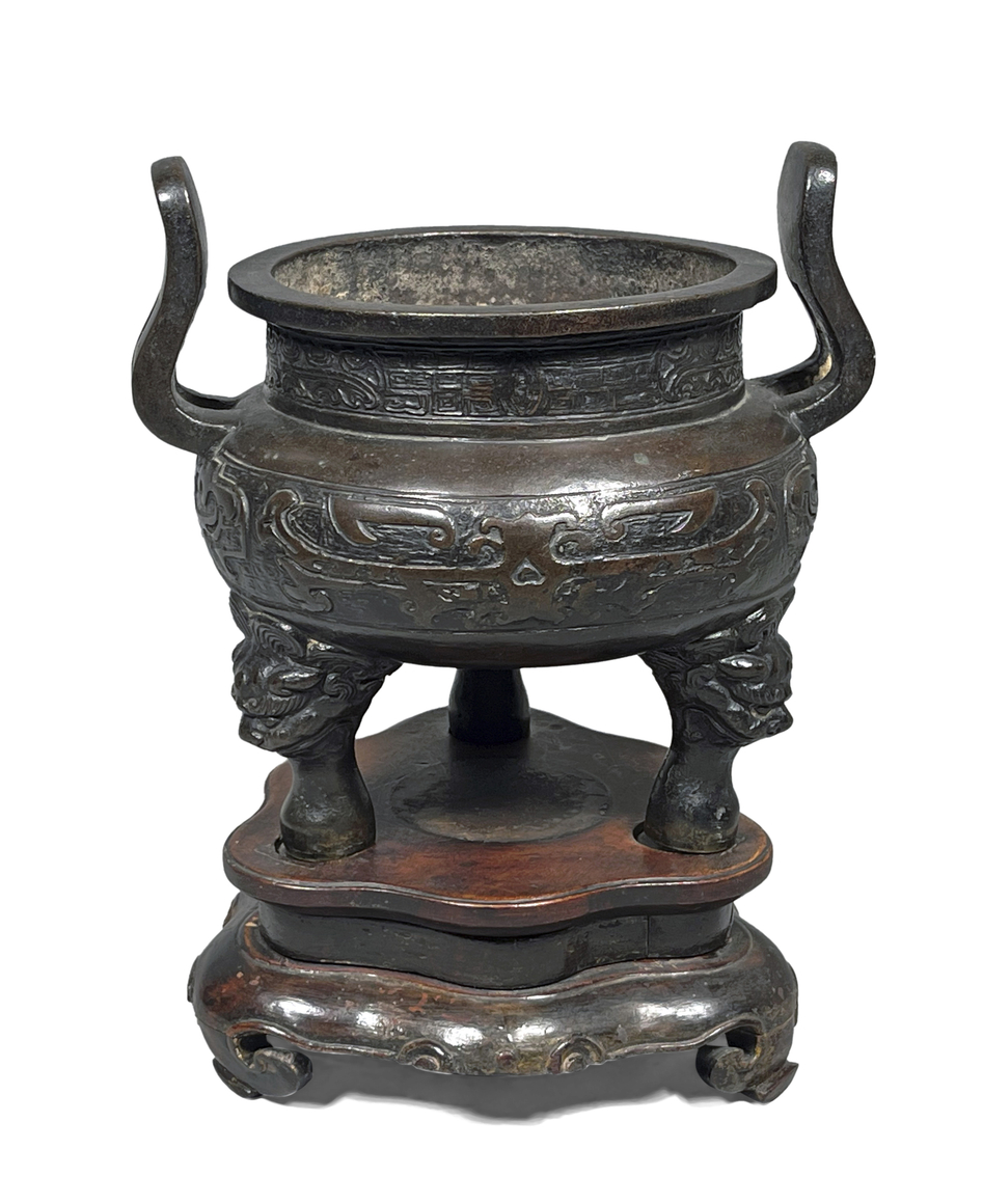 Chinese Archaistic Bronze Ding Vessel