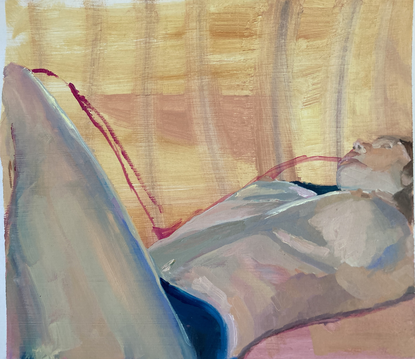 top half of a nude reclining figure