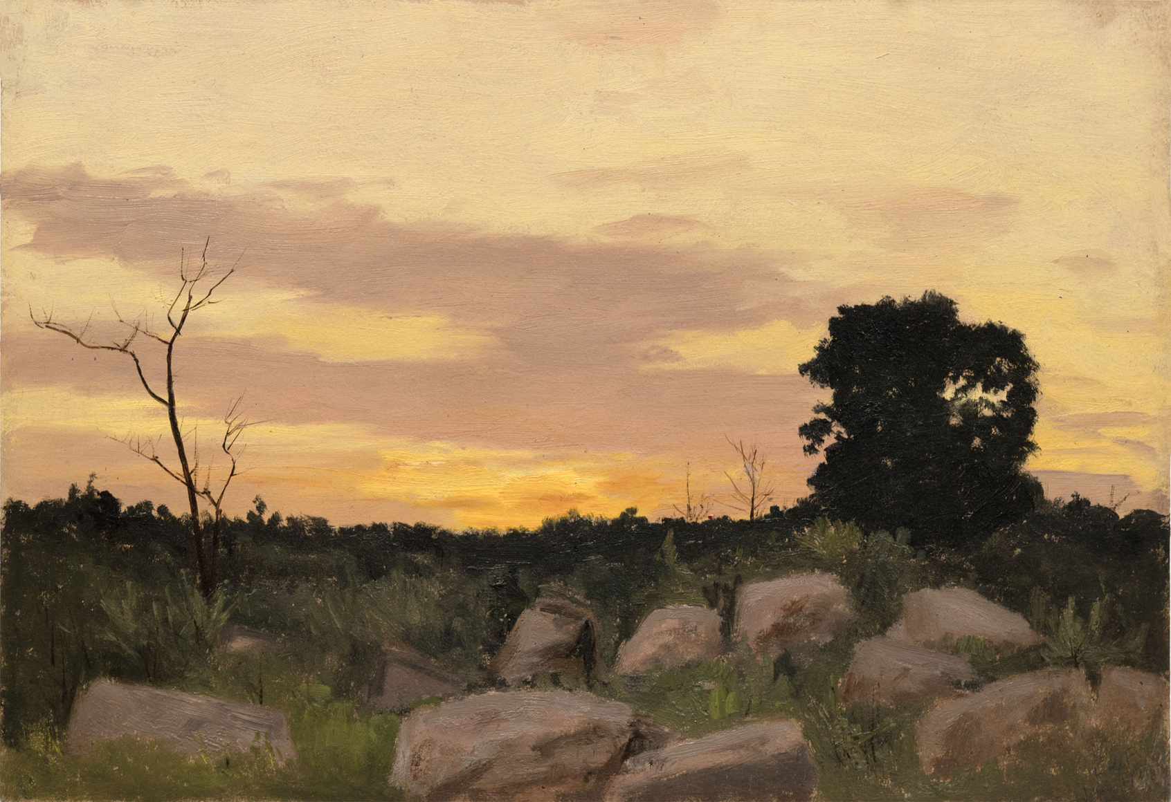 LOCKWOOD DE FOREST (1850-1932), Sunset over the Field, Jan 1903