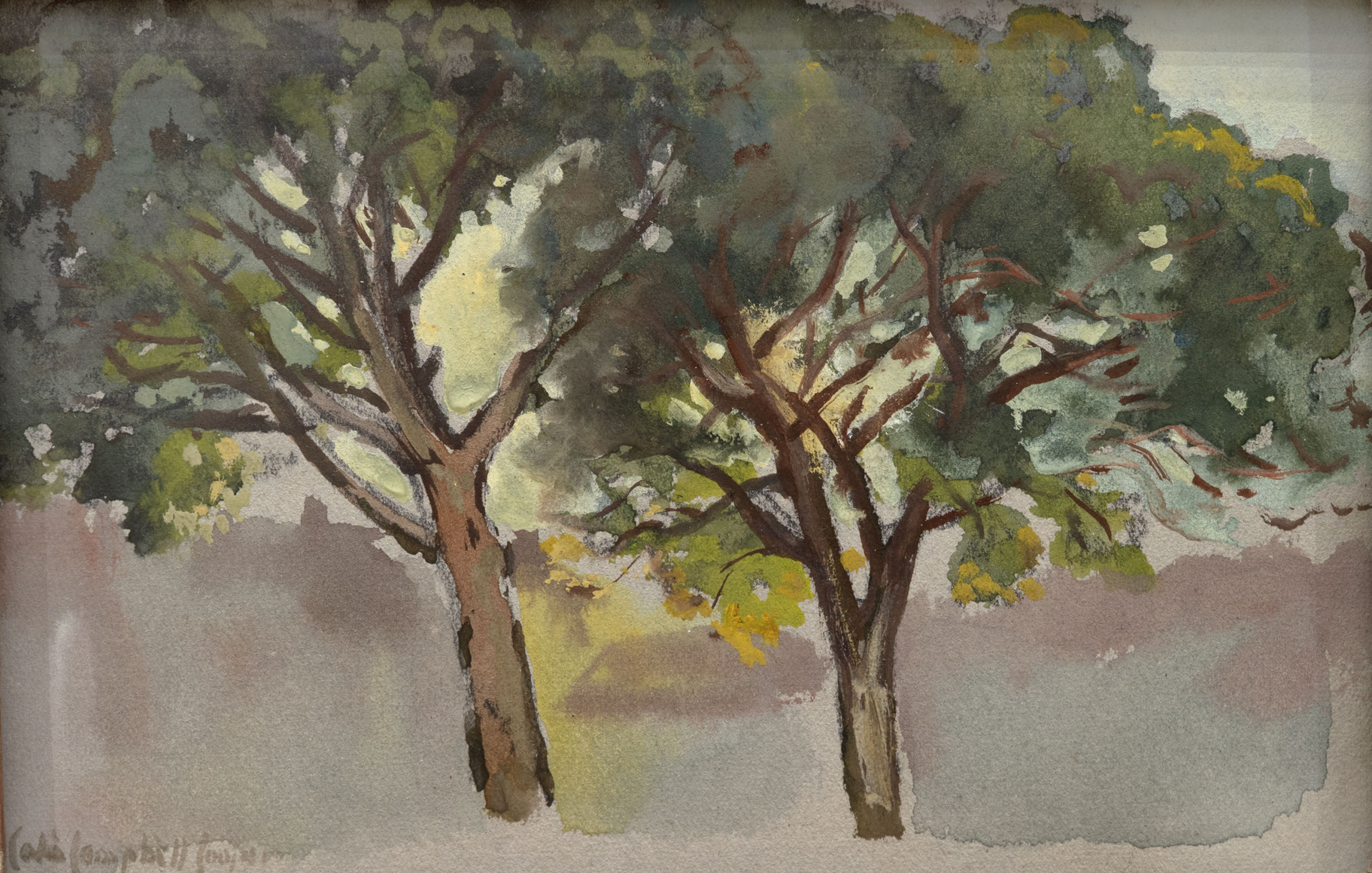 COLIN CAMPBELL COOPER (1856-1937), Two Green Trees,