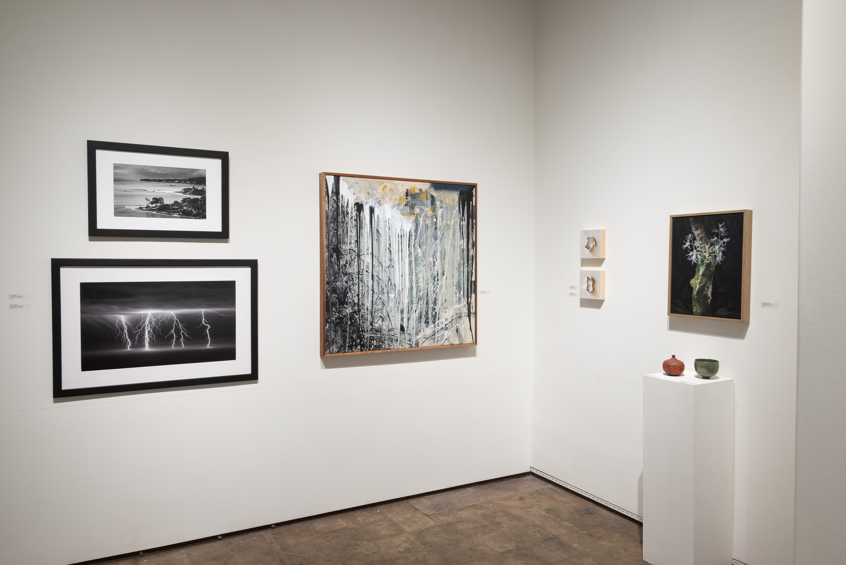 The Spring Salon, 2026 install shot with Paul Greene, Michael O'Guinn, Leslie Lewis Sigler, Beatrice Wood, James Haggerty, and Susan McDonnell