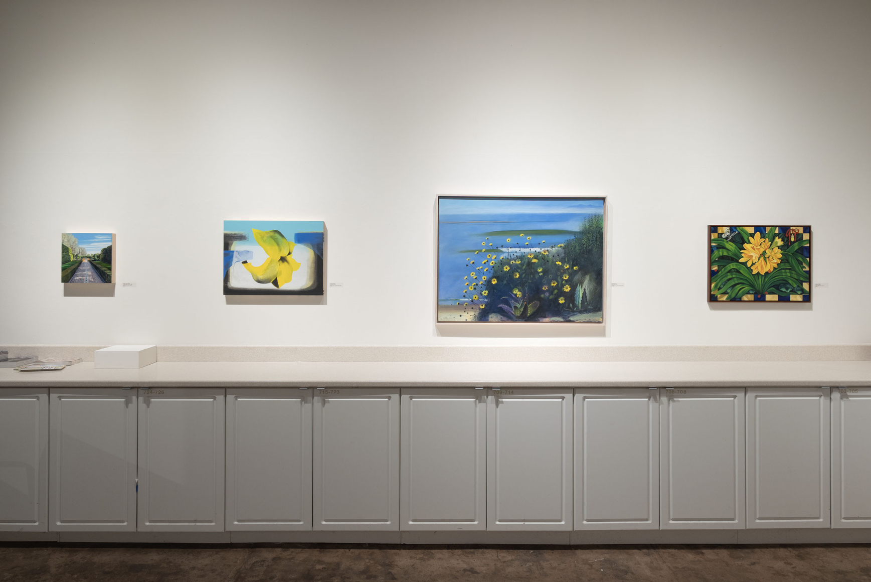 The Spring Salon, 2026 install shot with Mary Austin Klein, Maria Rendon, Hank Pitcher, and Angela Perko