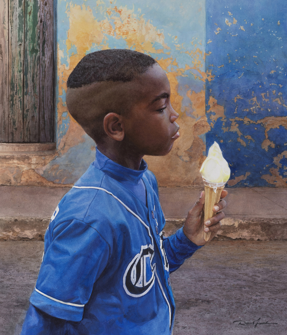 Rance Jones, Helado, 2019, watercolor on paper, 21 x 18 inches