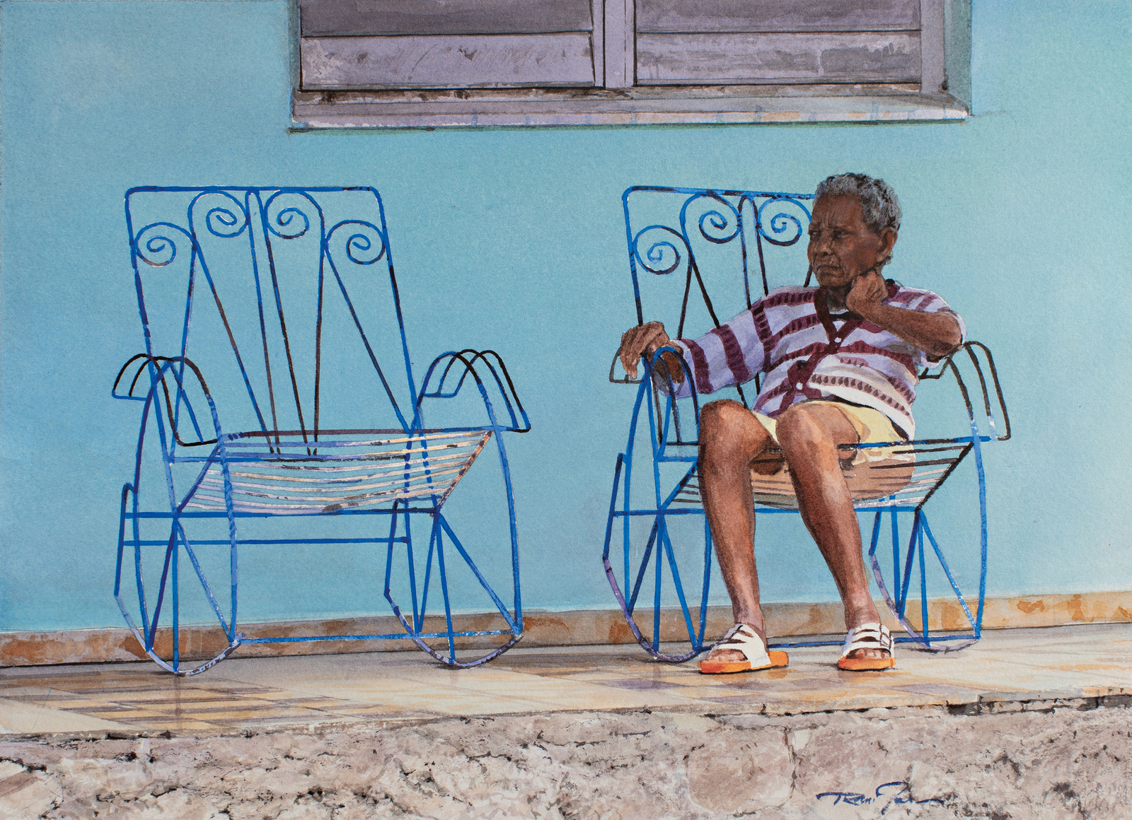 Cool Blue, 2024 watercolor on paper 10 x 13 3/4 inches