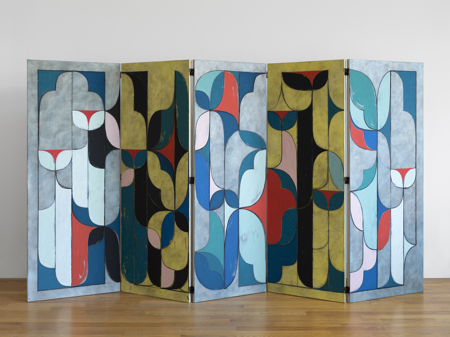 Kamrooz Aram, Untitled (Paravent), 2024, Oil, oil crayon and pencil on linen