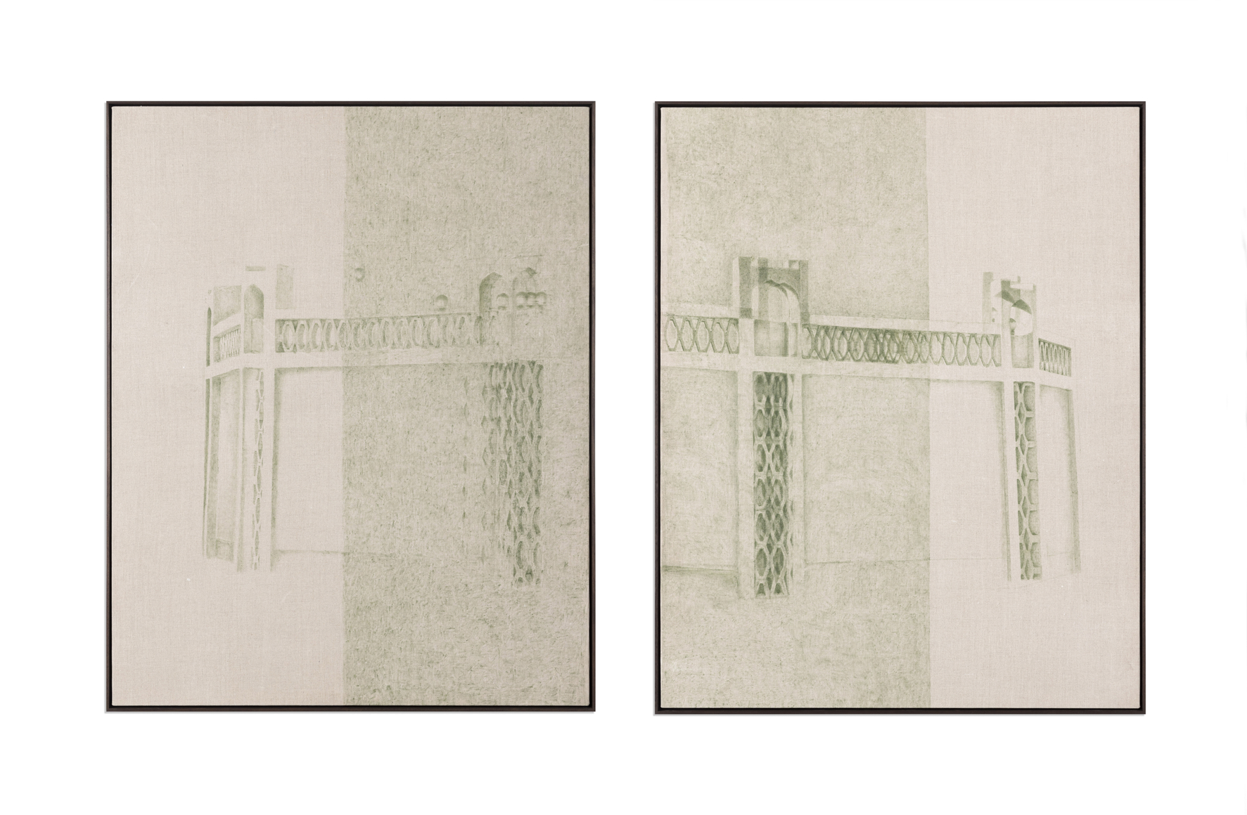 Asma Belhamar, I walked between two prayers #1, 2025, Acrylic on canvas