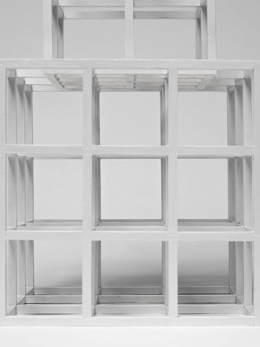 Sol LeWitt Open Cube Structure, 1978 Painted wood 36 x 18 x 18 in. (91.4 x 45.7 x 45.7 cm) signed and dated on bottom Sol LeWitt for Virginia 1978