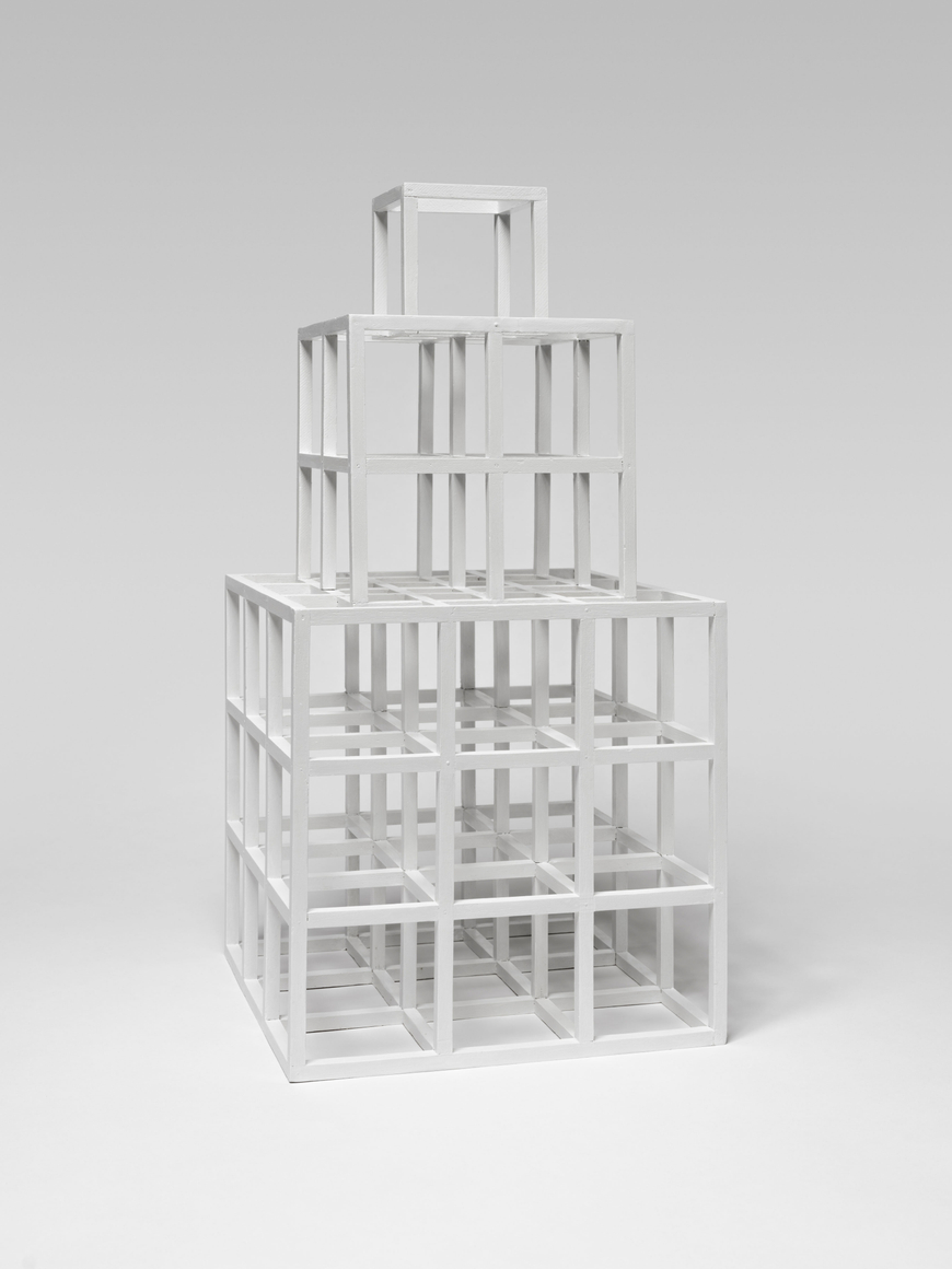 Sol LeWitt Open Cube Structure, 1978 Painted wood 36 x 18 x 18 in. (91.4 x 45.7 x 45.7 cm) signed and dated on bottom Sol LeWitt for Virginia 1978