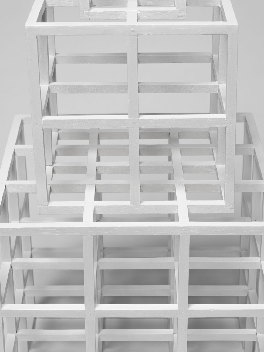 Sol LeWitt Open Cube Structure, 1978 Painted wood 36 x 18 x 18 in. (91.4 x 45.7 x 45.7 cm) signed and dated on bottom Sol LeWitt for Virginia 1978