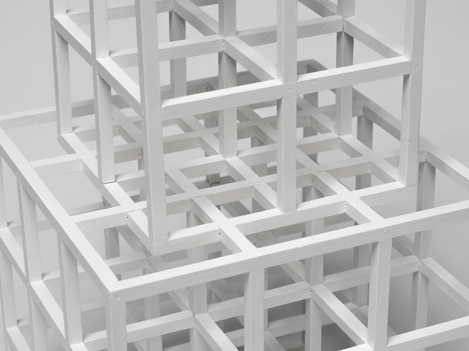 Sol LeWitt Open Cube Structure, 1978 Painted wood 36 x 18 x 18 in. (91.4 x 45.7 x 45.7 cm) signed and dated on bottom Sol LeWitt for Virginia 1978