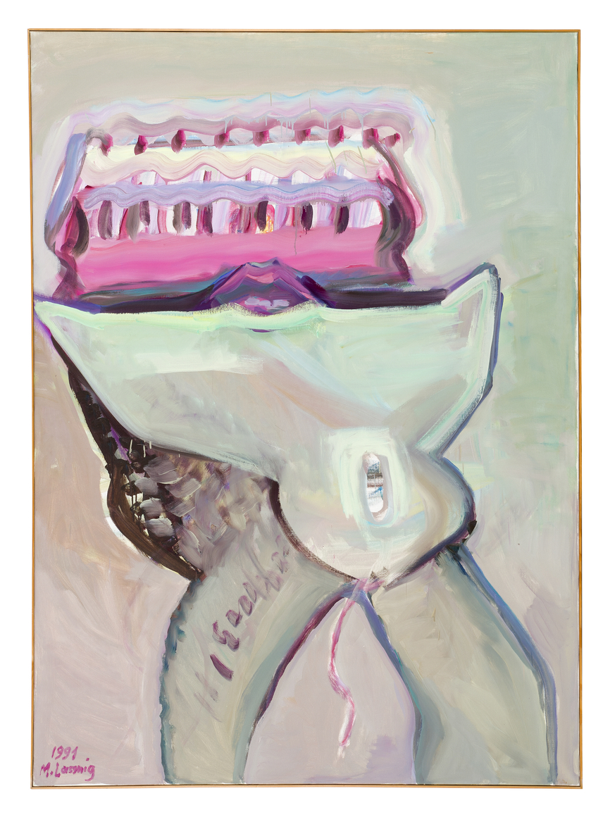 Maria Lassnig, Nabelschiff (Navel Boat), 1991