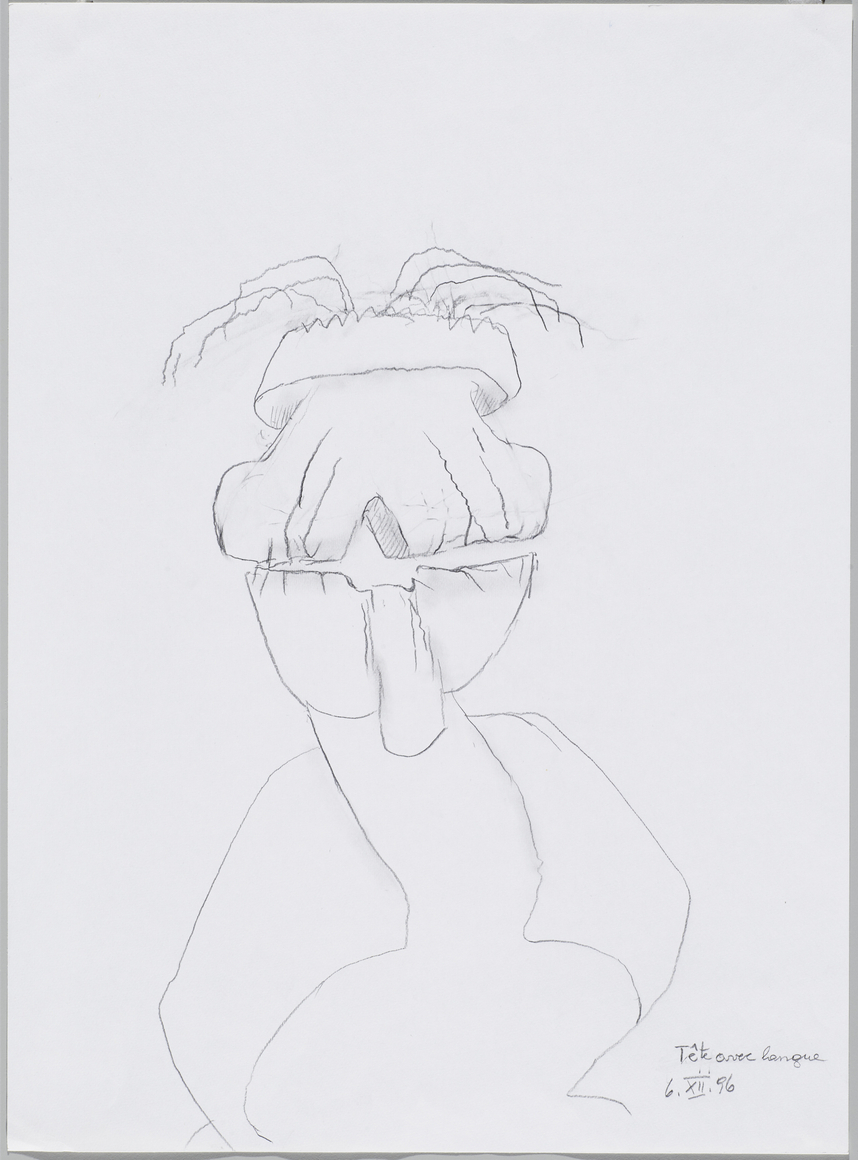 Maria Lassnig, T&ecirc;te avec langue (Head with Tongue), 1996