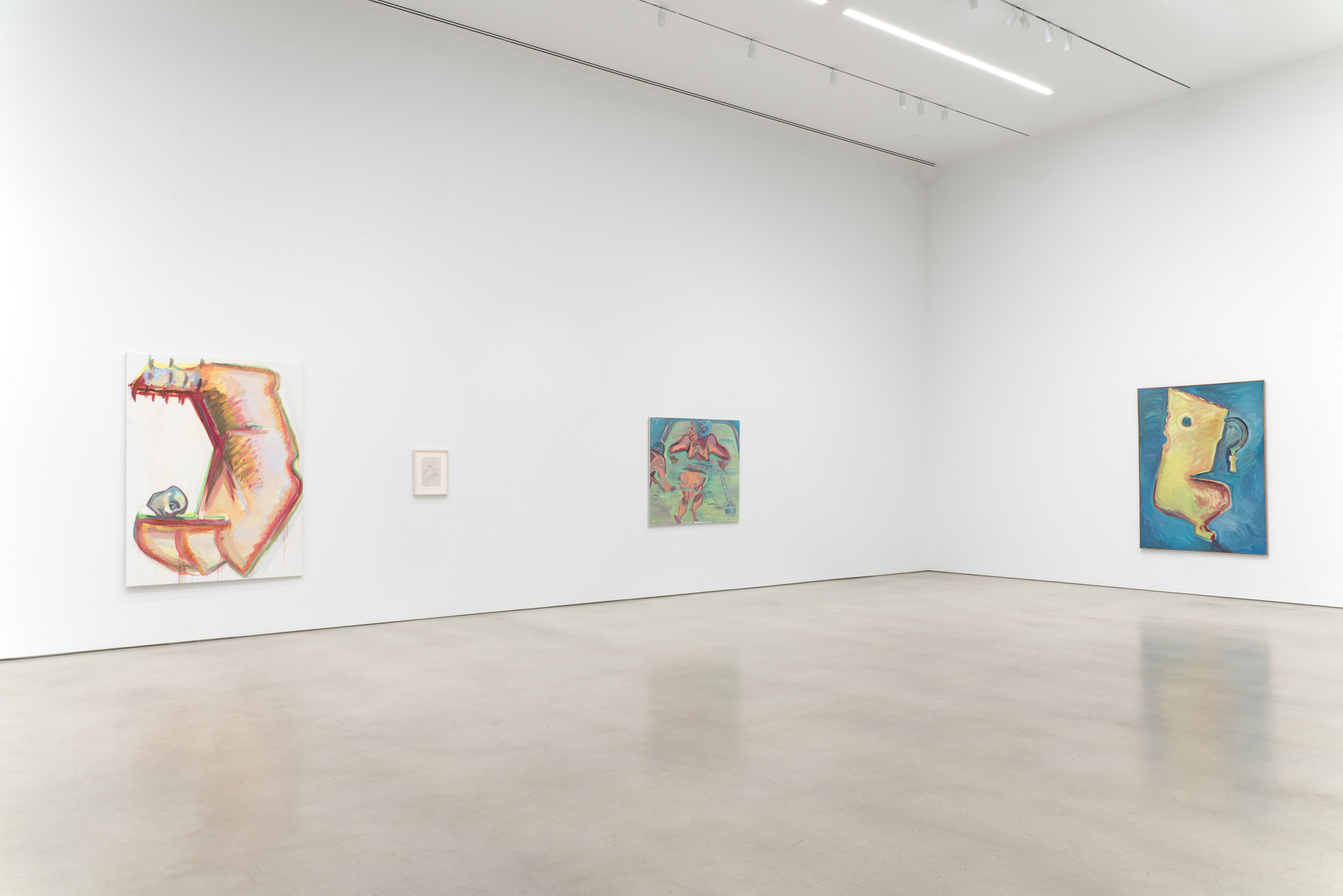 Installation view, Maria Lassnig, Petzel, 2026. &copy; Maria Lassnig Foundation. Courtesy of the artist and Petzel.&nbsp;