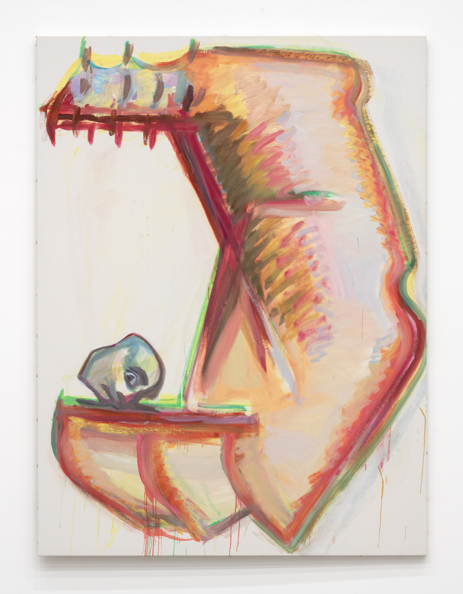 Maria Lassnig, Schafott der Eliten / Die Elite ist immer in Gefahr (Scaffold of the Elites / The Elite Is Always in Danger), 1995