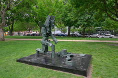 Installation view of&nbsp;Nicholas Galanin's&nbsp;I think it goes like this (pick yourself up), 2025, Boston Public Art Triennial, Boston, MA, 2025