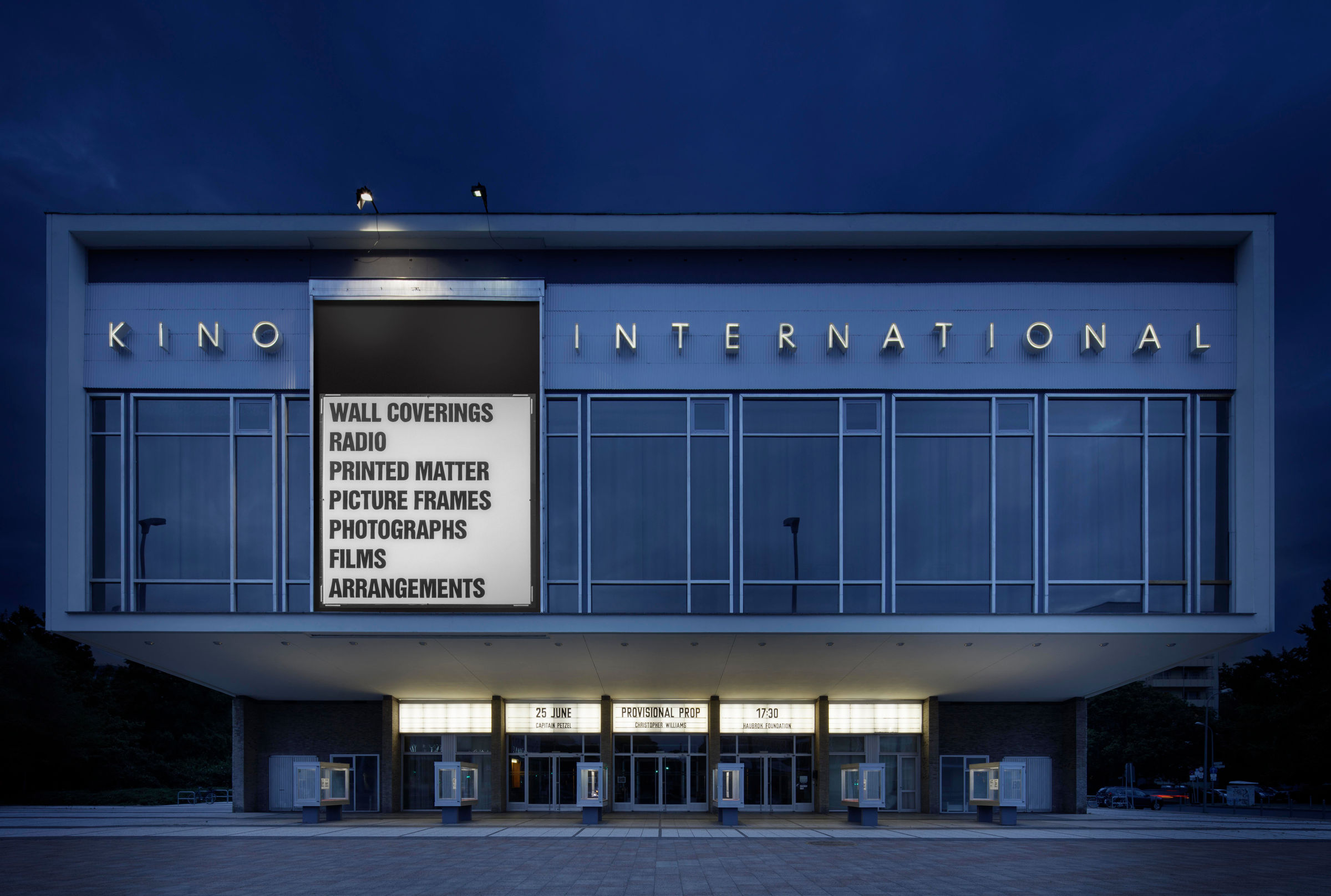 Christopher Williams, Provisional Prop: Wall Coverings, Radio, Printed Matter, Picture Frames, Photographs, Films, Arrangements, 2021