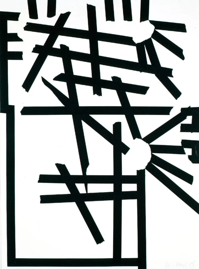 Charline von Heyl Untitled, 2008 Tape on paper, framed 76.5 x 56.2 cm 30.1 x 22.1 inches