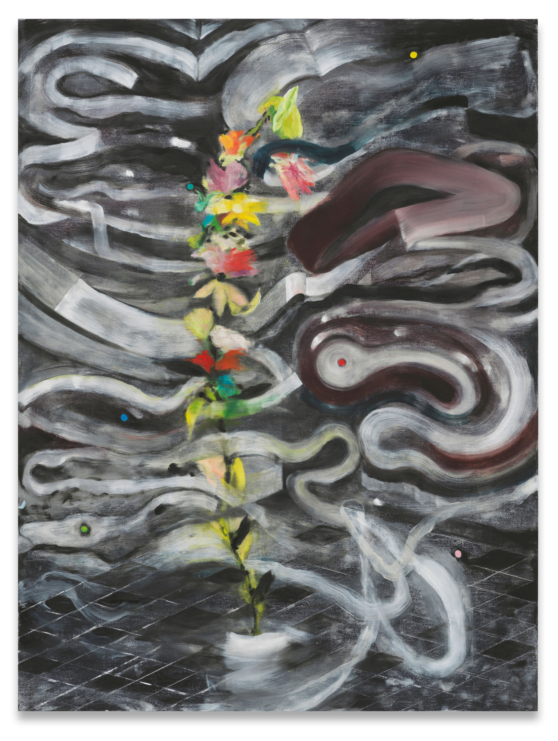 Ross Bleckner, Burn Painting (The World These Days), 2020
