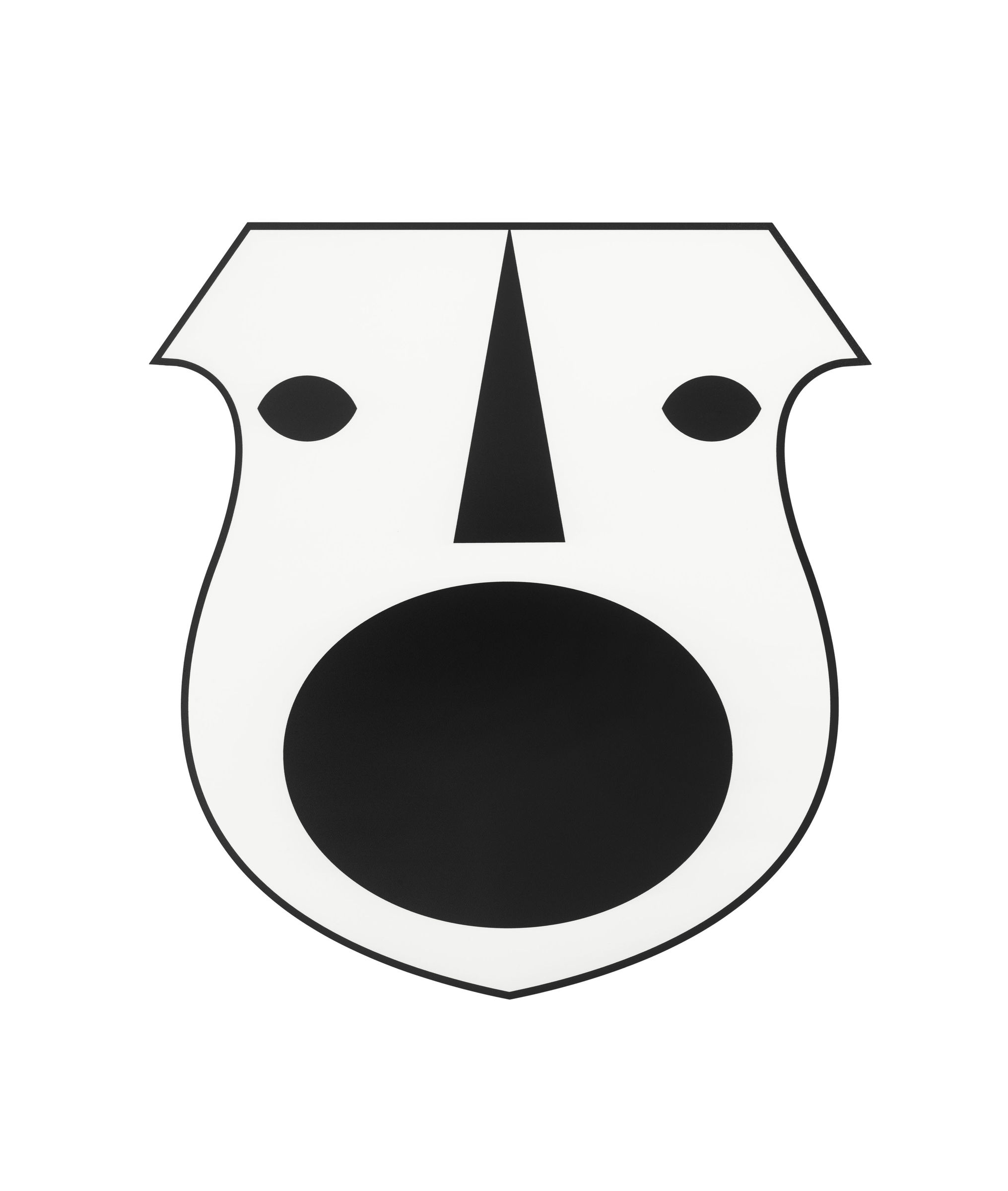 Yael Bartana Bury Our Weapons, Not Our Bodies Mask 7, 2019 Silkscreen on aluminium 63.3 x 51.2 × 3 cm 24.9 x 20.2 x 1.2 inches Edition of 3 + 2 AP