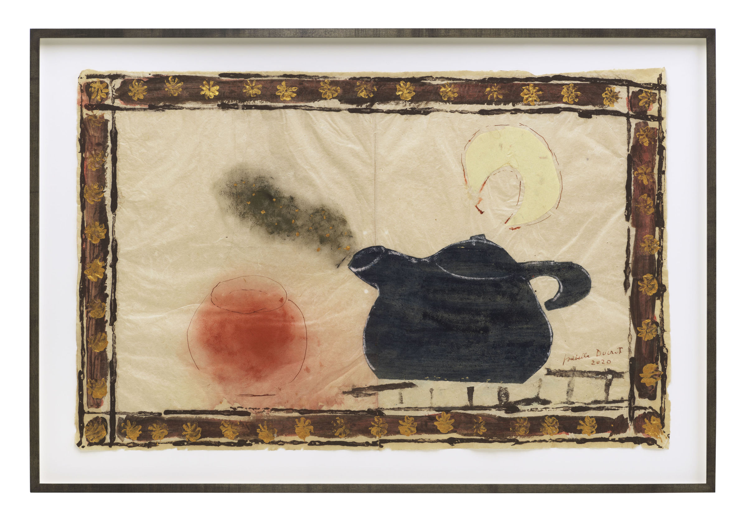 Isabella Ducrot Landscape with moon V, 2020 Mixed media on Chinese paper Signed & dated recto Paper dimensions: 52 x 82 cm / 20.5 x 32.3 inches Framed dimensions: 62.6 x 92.6 cm / 24.6 x 36.5 inches